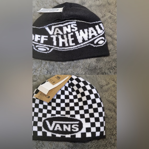 Vans beanie reversible black and white checkered NEW WITH TAGS! - Picture 1 of 4